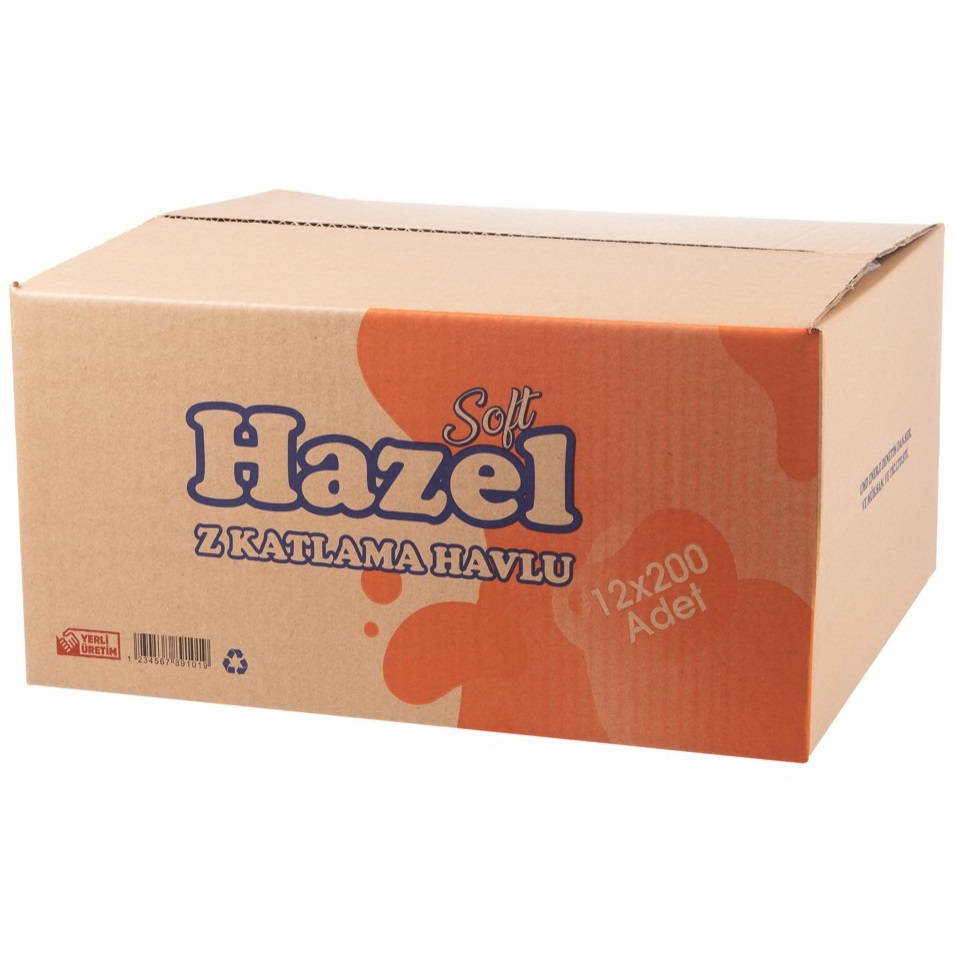 Hazel%20Soft%20Z%20Katlama%20Havlu%20200’lü%20*12%20Paketli%20Koli